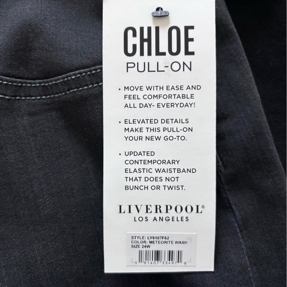 Liverpool Los Angeles Zora Denim Knit Pencil Skirt Dark Grey 24W - Picture 15 of 15